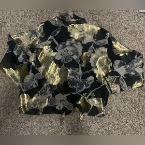 Chico’s Metallic Long Sleeve Blouse Size 2